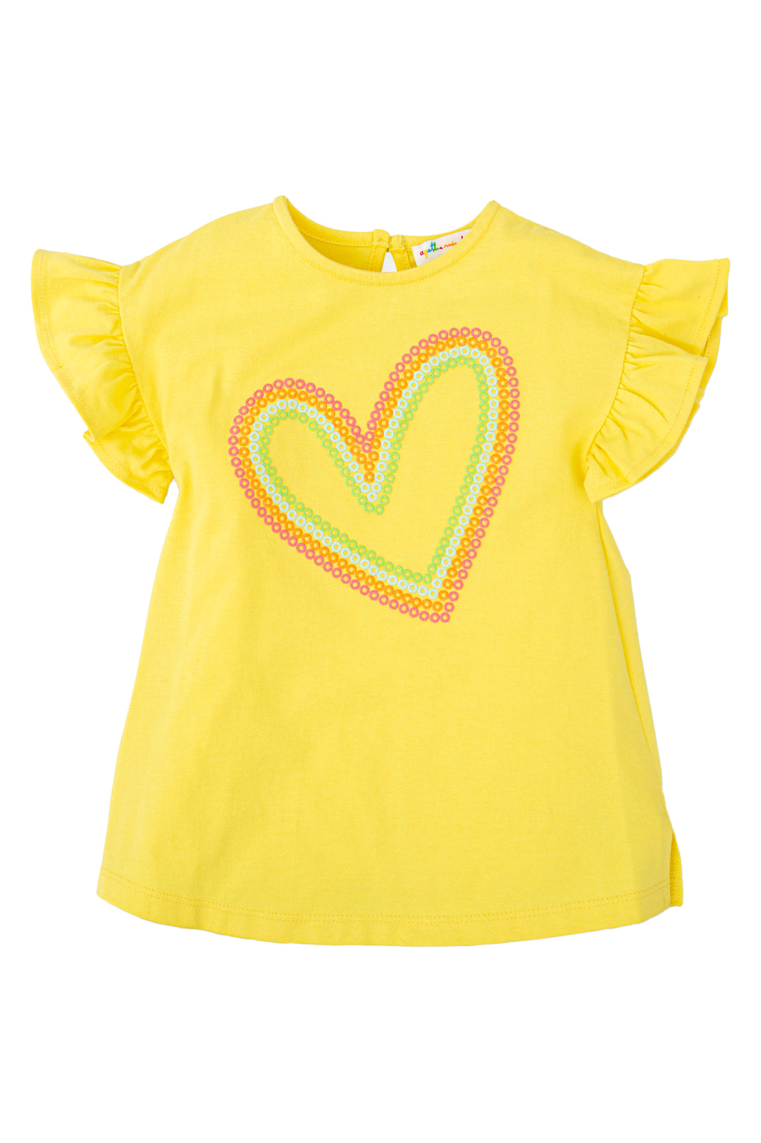 Agatha Ruíz de la Prada "Viola" Yellow Glitter Heart Dress | Millie and John