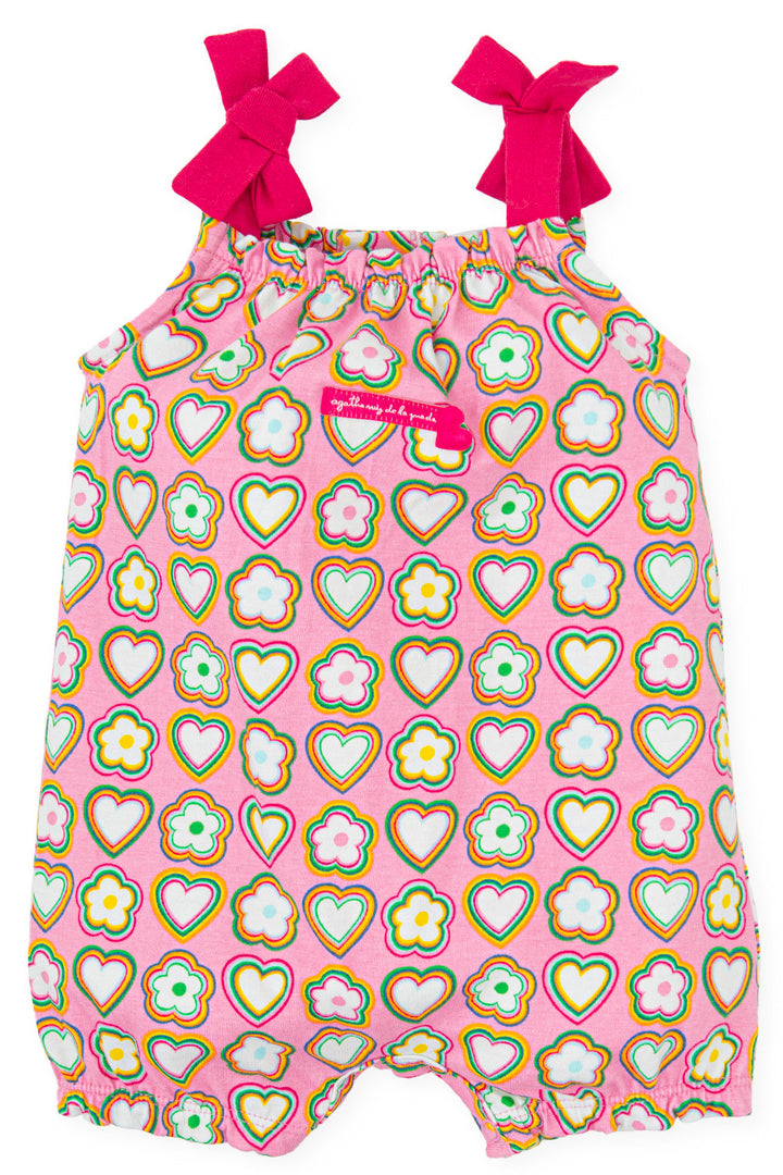 Agatha Ruíz de la Prada "Leanna" Pink, Yellow & Green Retro Floral Playsuit | Millie and John