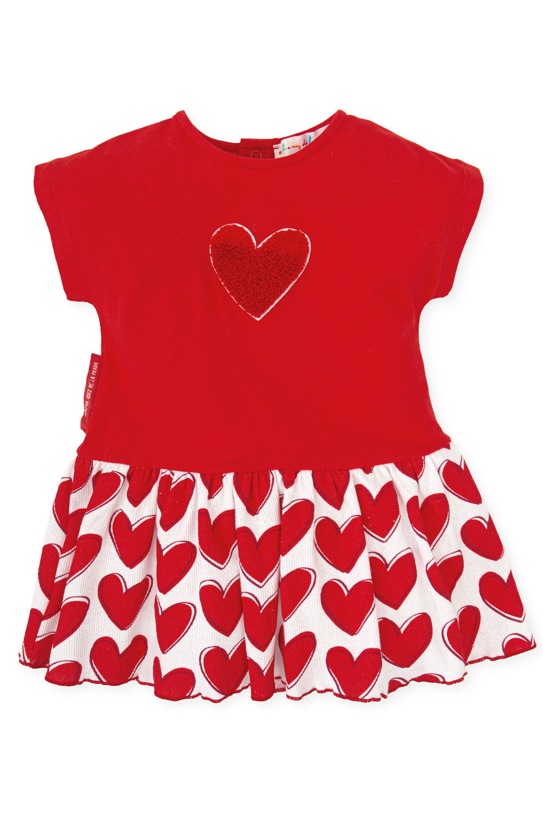 Agatha Ruíz de la Prada "Kyra" Red Heart Print Drop Waist Dress | Millie and John