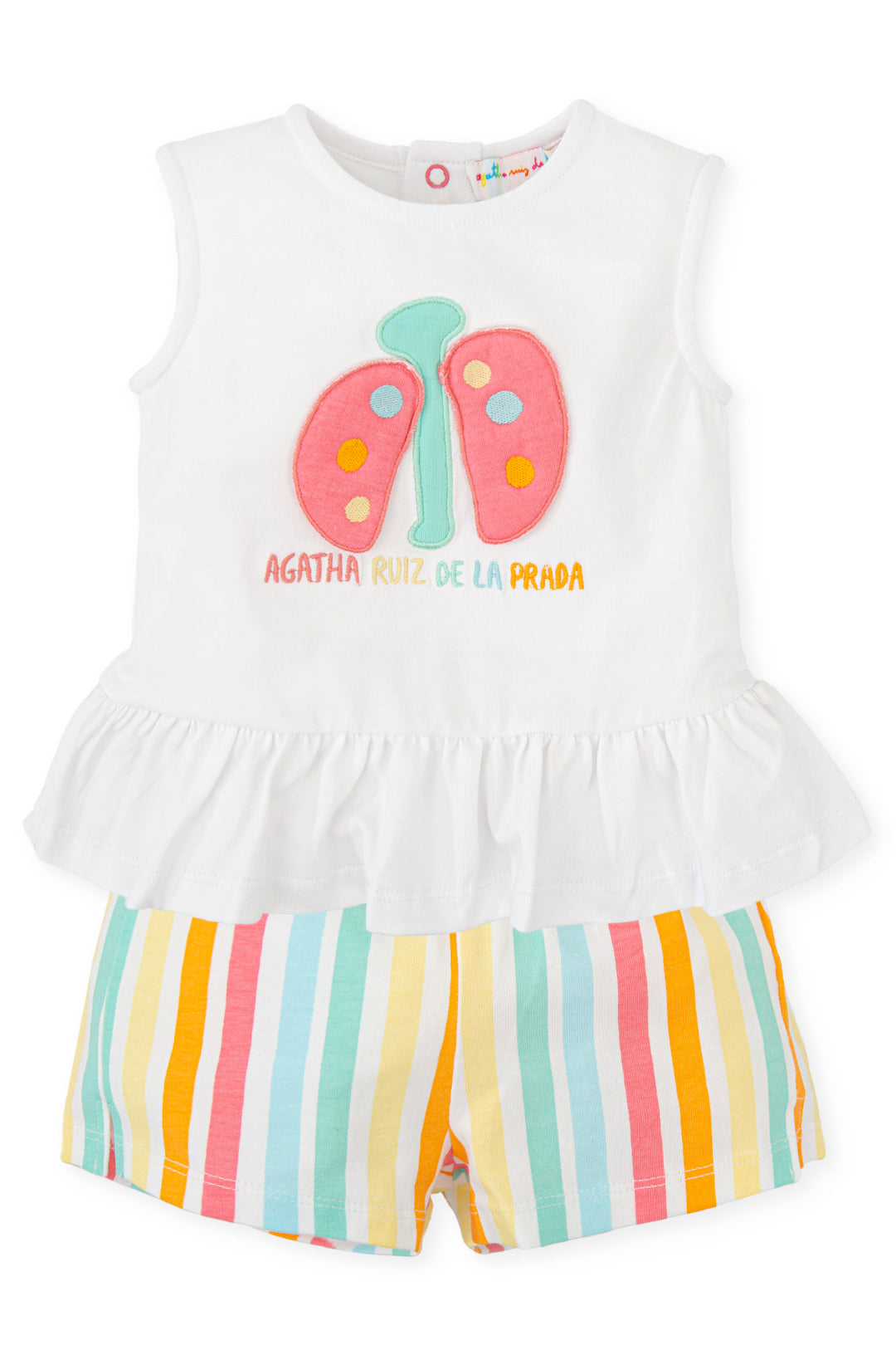 Agatha Ruíz de la Prada "Emaline" Multicoloured Blouse & Striped Shorts | Millie and John