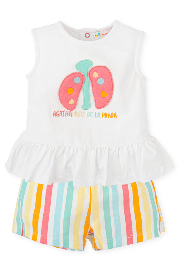 Agatha Ruíz de la Prada "Emaline" Multicoloured Blouse & Striped Shorts | Millie and John