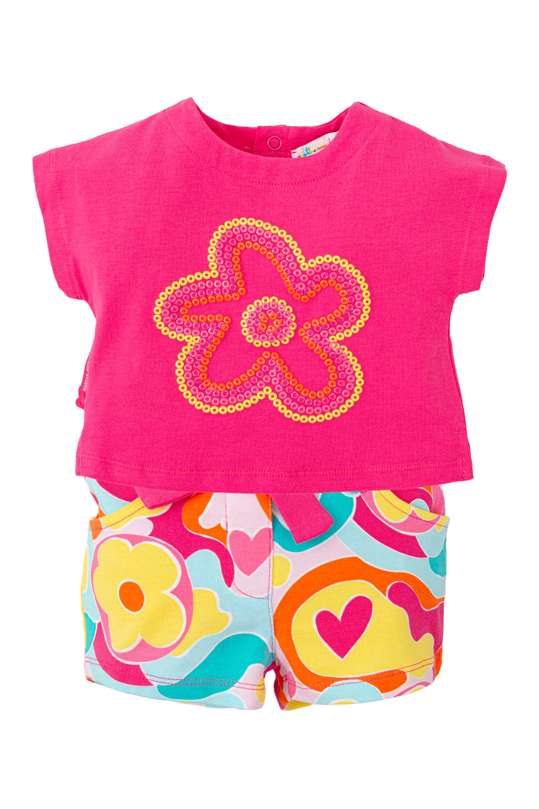 Agatha Ruíz de la Prada "Mollie" Fuchsia T-Shirt & Multicoloured Shorts | Millie and John