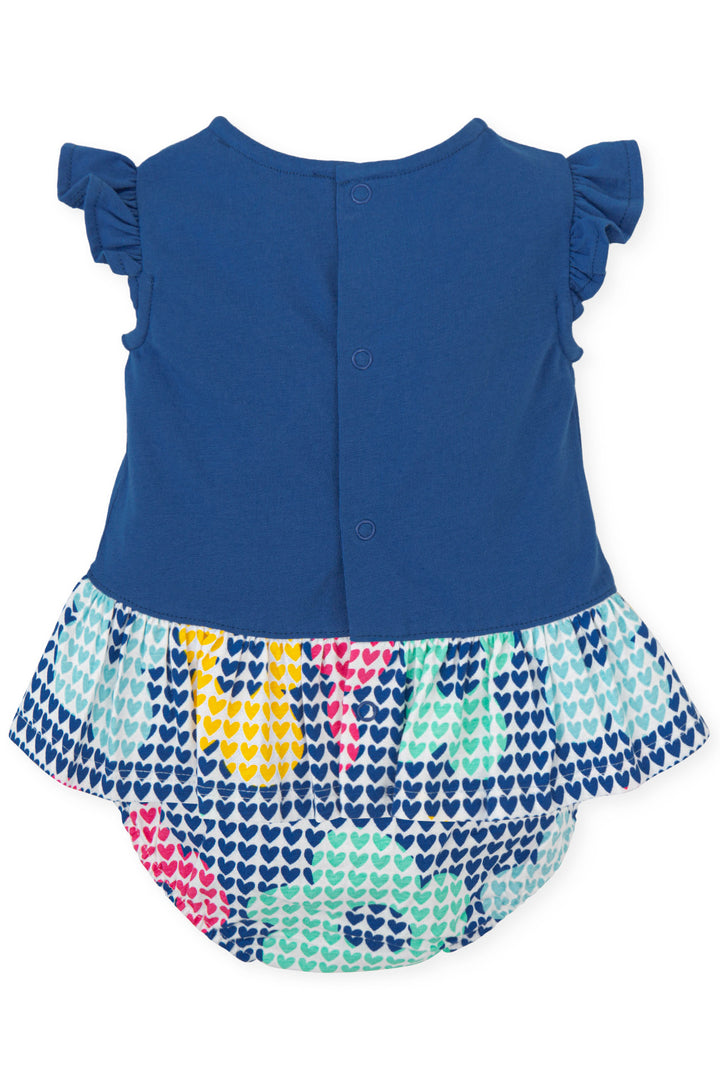 Agatha Ruíz de la Prada "Karina" Electric Blue Heart Print Dress & Bloomers | Millie and John