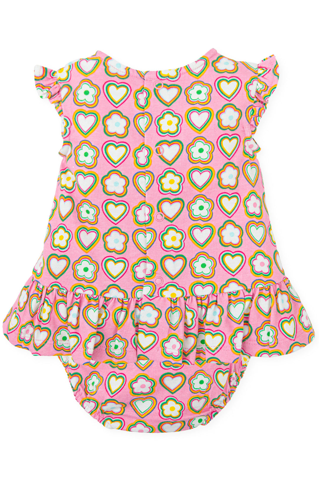 Agatha Ruíz de la Prada "Fleur" Pink, Yellow & Green Retro Floral Dress & Bloomers | Millie and John