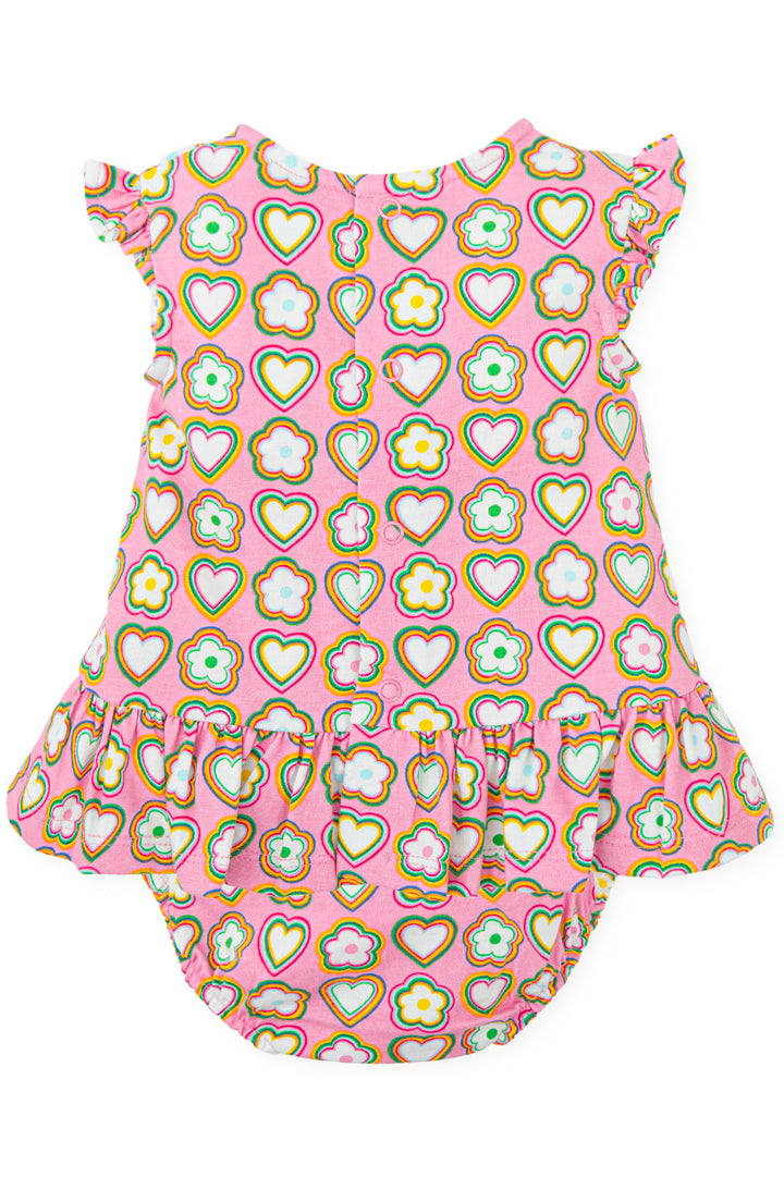 Agatha Ruíz de la Prada "Fleur" Pink, Yellow & Green Retro Floral Dress & Bloomers | Millie and John