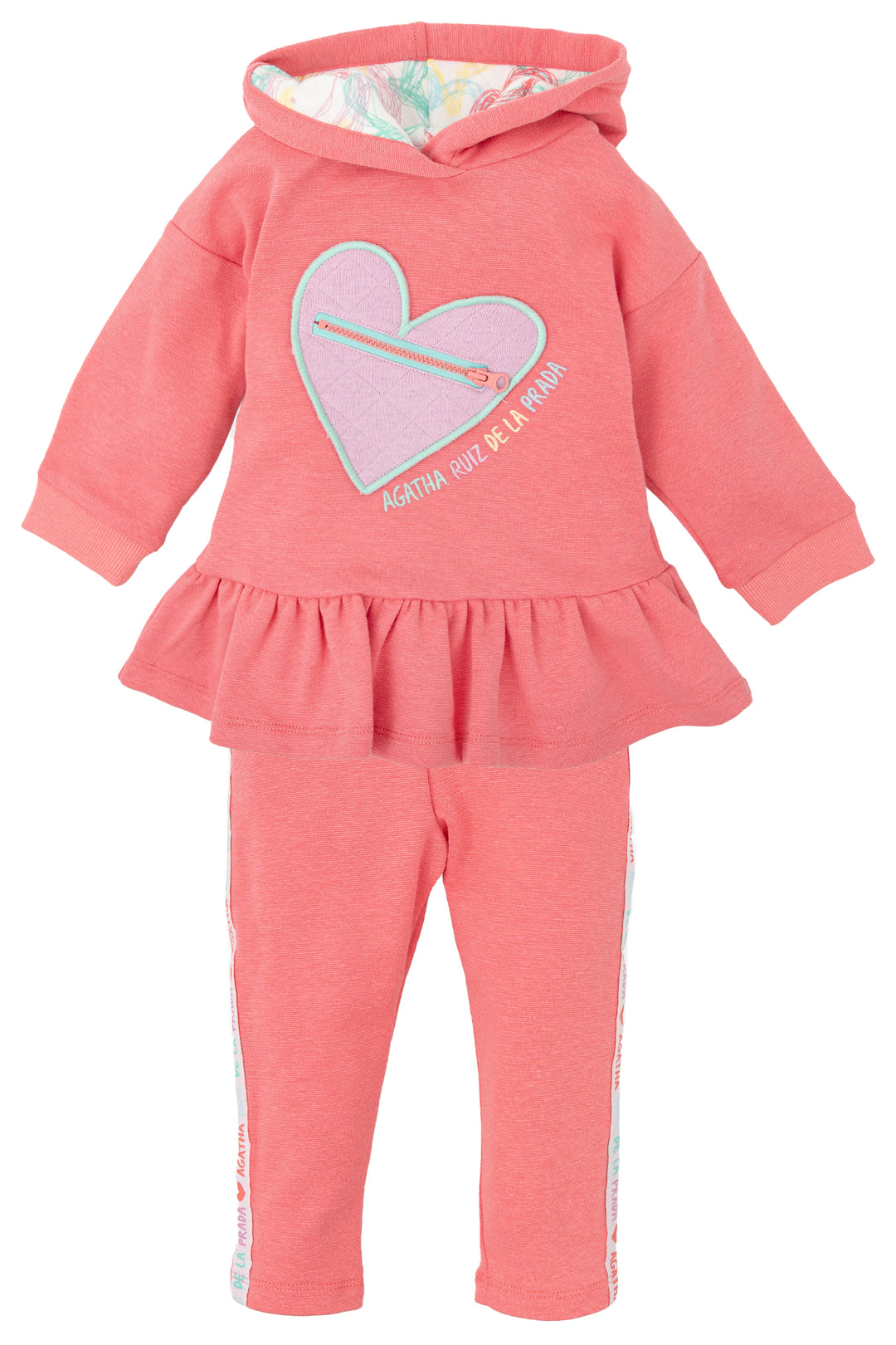 Agatha Ruíz de la Prada "Brie" Coral Hooded Tracksuit | Millie and John