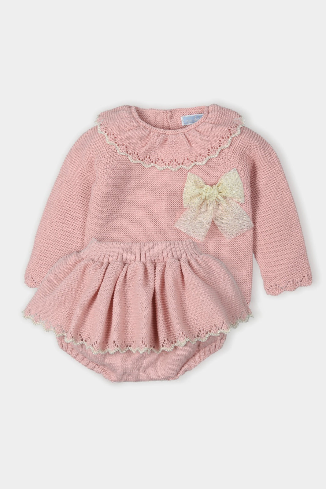 Mac Ilusión PREORDER "Helena" Dusky Pink Knitted Top & Bloomers | Millie and John