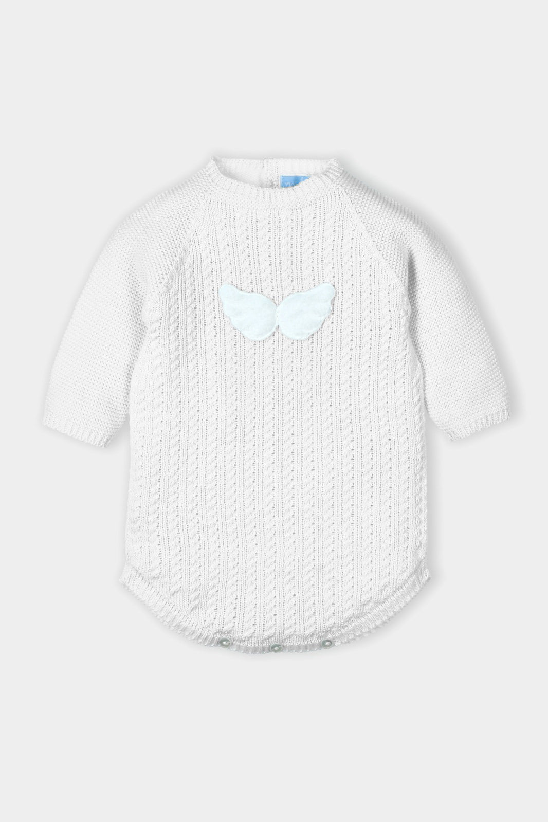 Mac Ilusión PREORDER "Yael" Knitted Angel Wings Romper | Millie and John