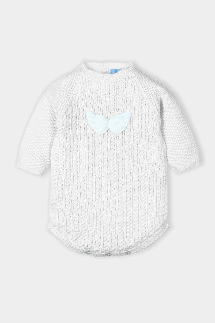 Mac Ilusión PREORDER "Yael" Knitted Angel Wings Romper | Millie and John