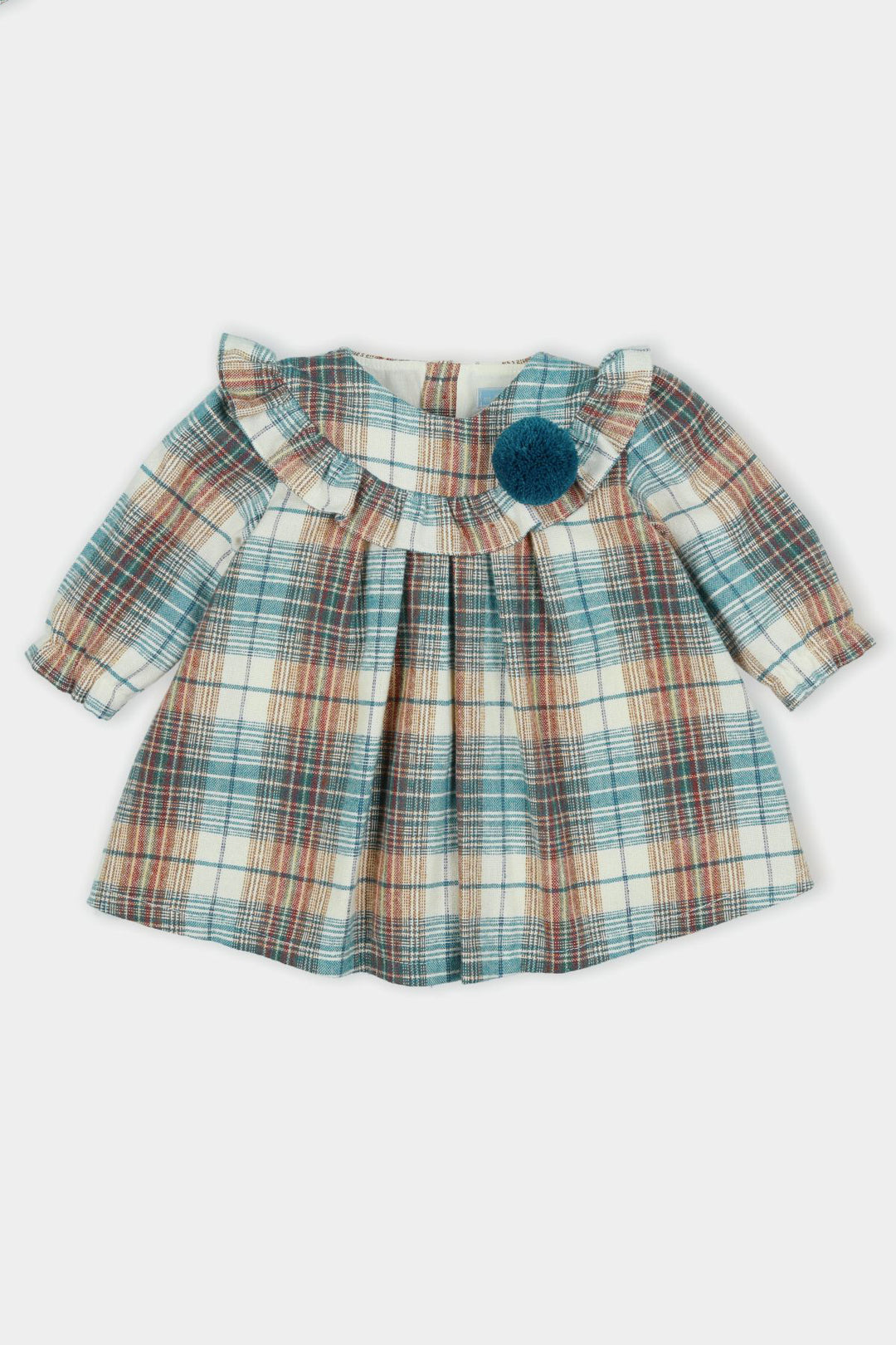 Mac Ilusión PREORDER "Alma" Deep Teal Tartan Dress | Millie and John