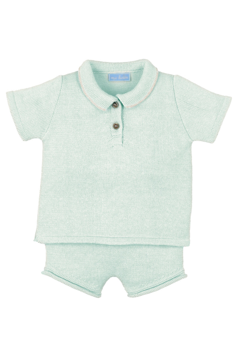 Mac Ilusión "Franklin" Glacier Green Knit Polo Shirt & Shorts | Millie and John