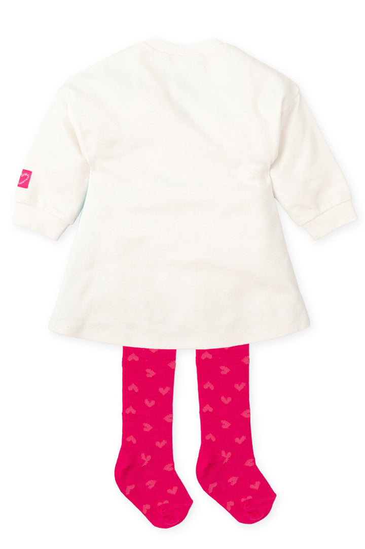 Agatha Ruíz de la Prada "Audrey" Multicoloured Retro Sweatshirt Dress & Tights | Millie and John