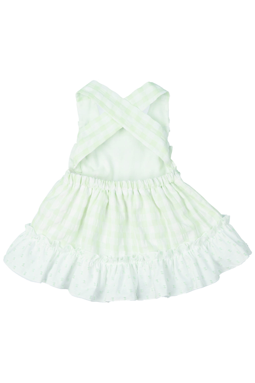 Mac Ilusión PREORDER "Joselyn" Pale Green Gingham Dress | Millie and John