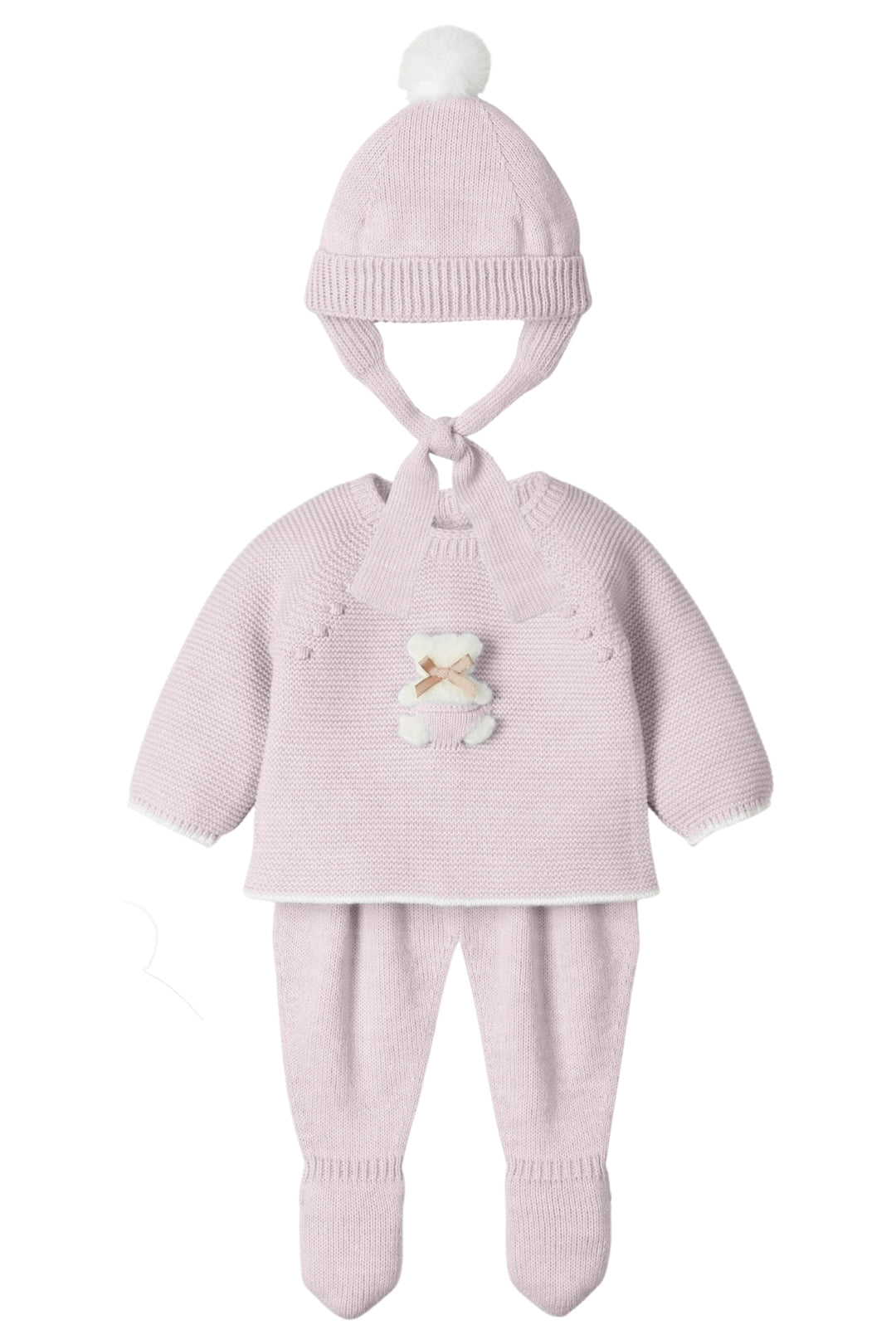 Mac Ilusión "Briar" Mauve Knit Teddy Top, Leggings & Hat | Millie and John