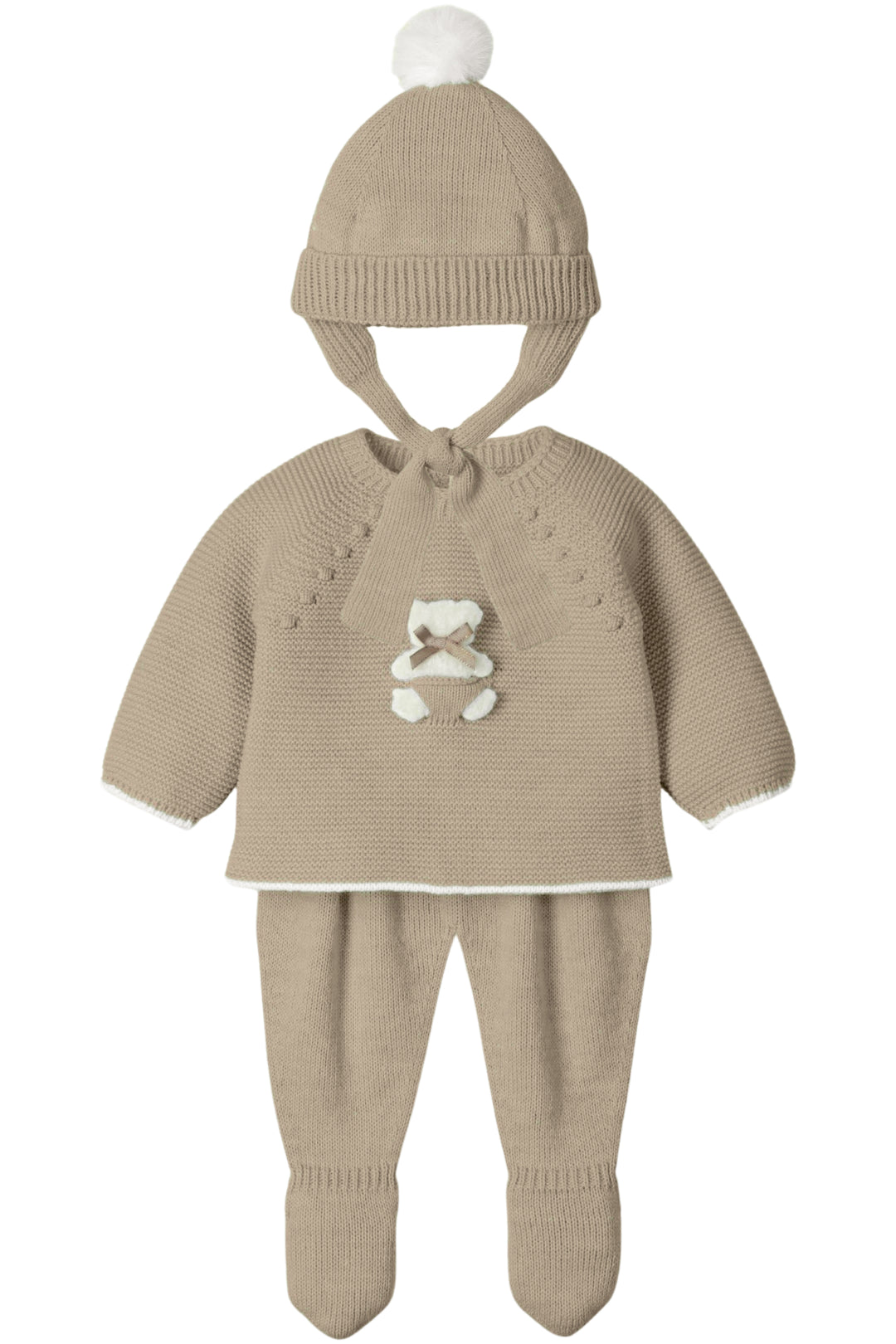 Mac Ilusión "Briar" Hazelnut Knit Teddy Top, Leggings & Hat | Millie and John