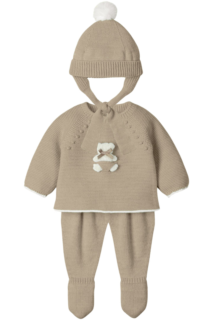Mac Ilusión "Briar" Hazelnut Knit Teddy Top, Leggings & Hat | Millie and John
