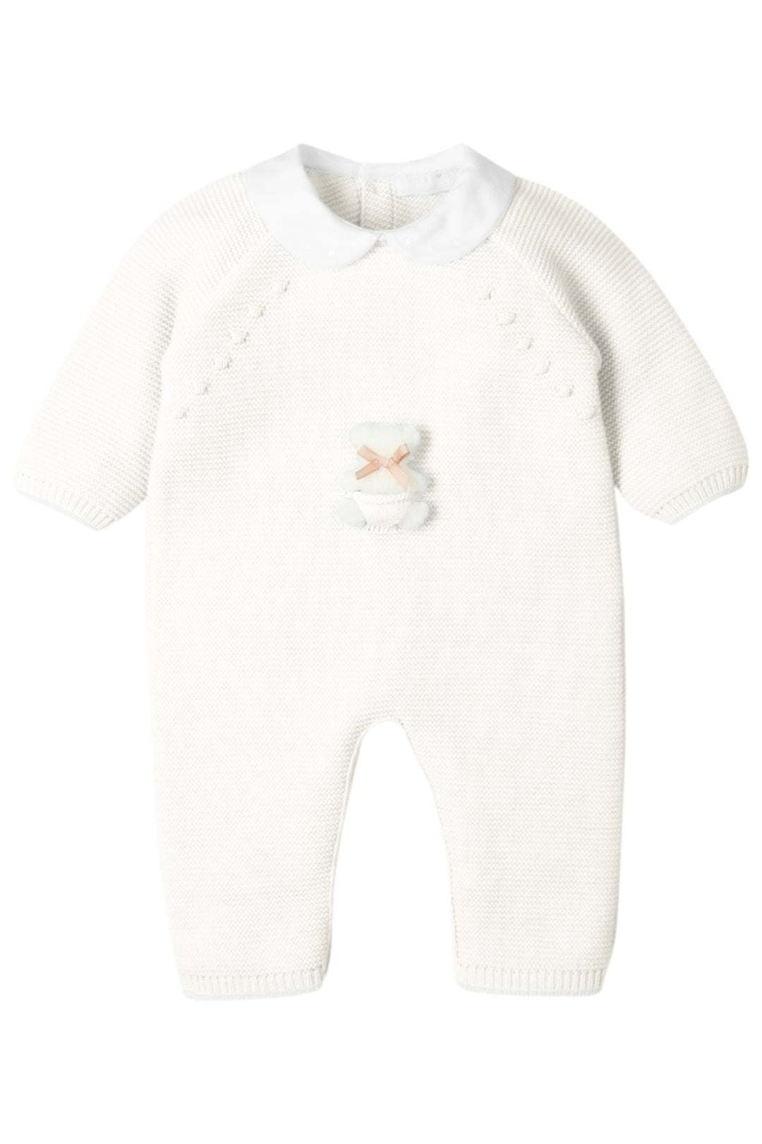 Mac Ilusión "Darby" Ivory Knit Teddy Romper | Millie and John