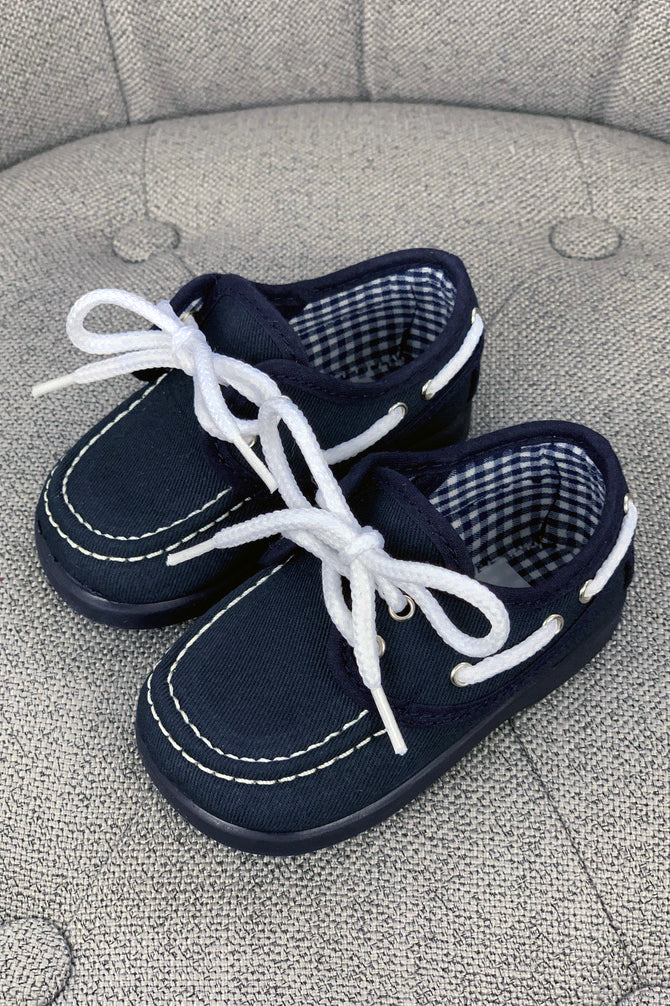 Sardon Navy Boat Shoes | Millie and John