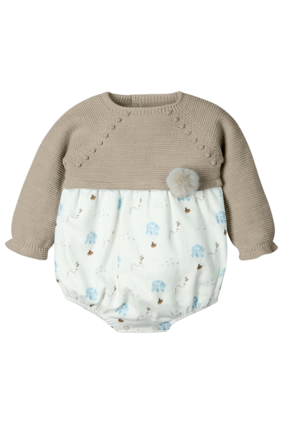 Mac Ilusión "Bailey" Hazelnut Half Knit Romper | Millie and John