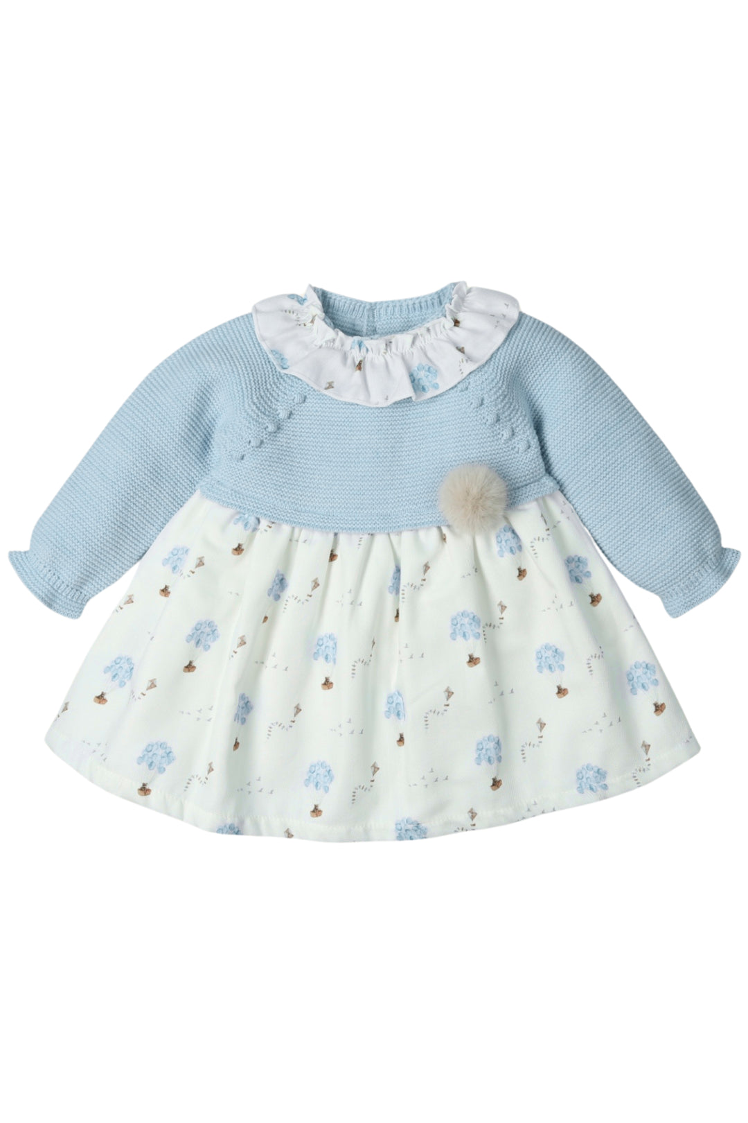 Mac Ilusión "Briella" Cloud Blue Half Knit Dress | Millie and John