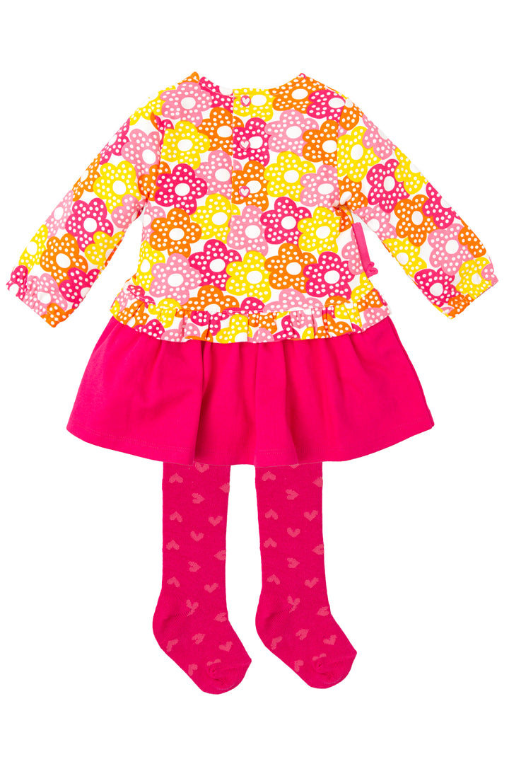 Agatha Ruíz de la Prada "Antonia" Yellow & Fuchsia Flower Dress & Tights | Millie and John
