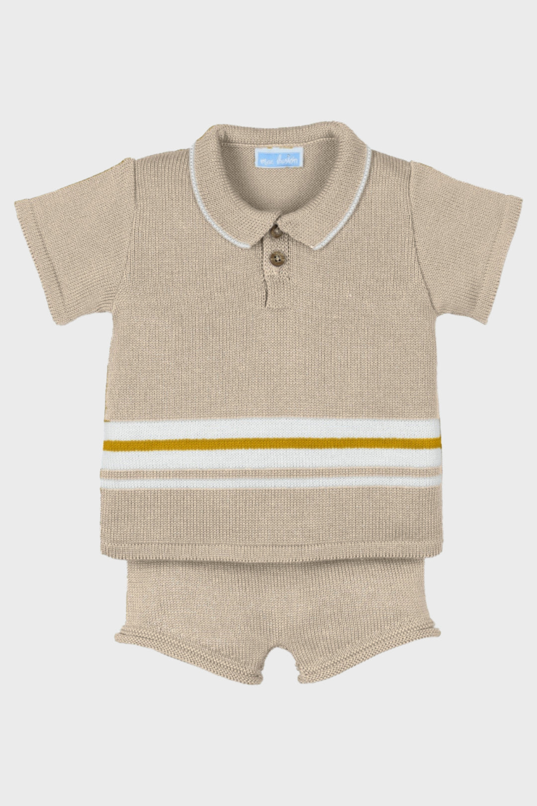 Mac Ilusión "Rio" Beige Knitted Polo Shirt & Shorts | Millie and John