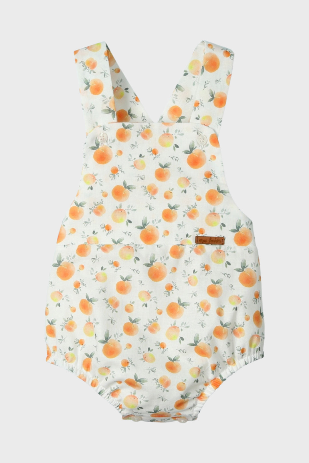 Mac Ilusión "Quentin" Peach Print Dungaree Romper | Millie and John