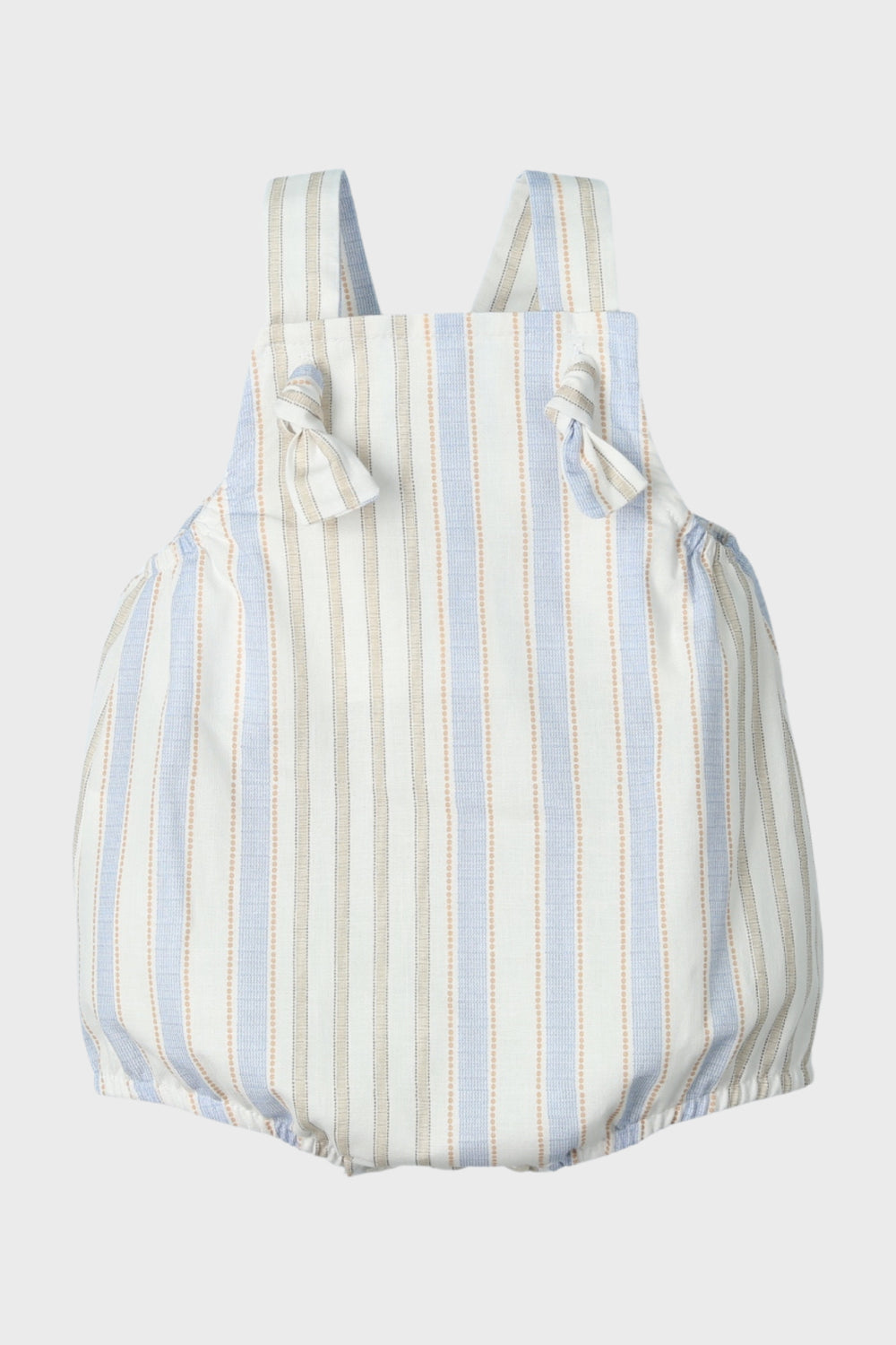 Mac Ilusión "Zack" Blue & Beige Striped Dungaree Romper | Millie and John