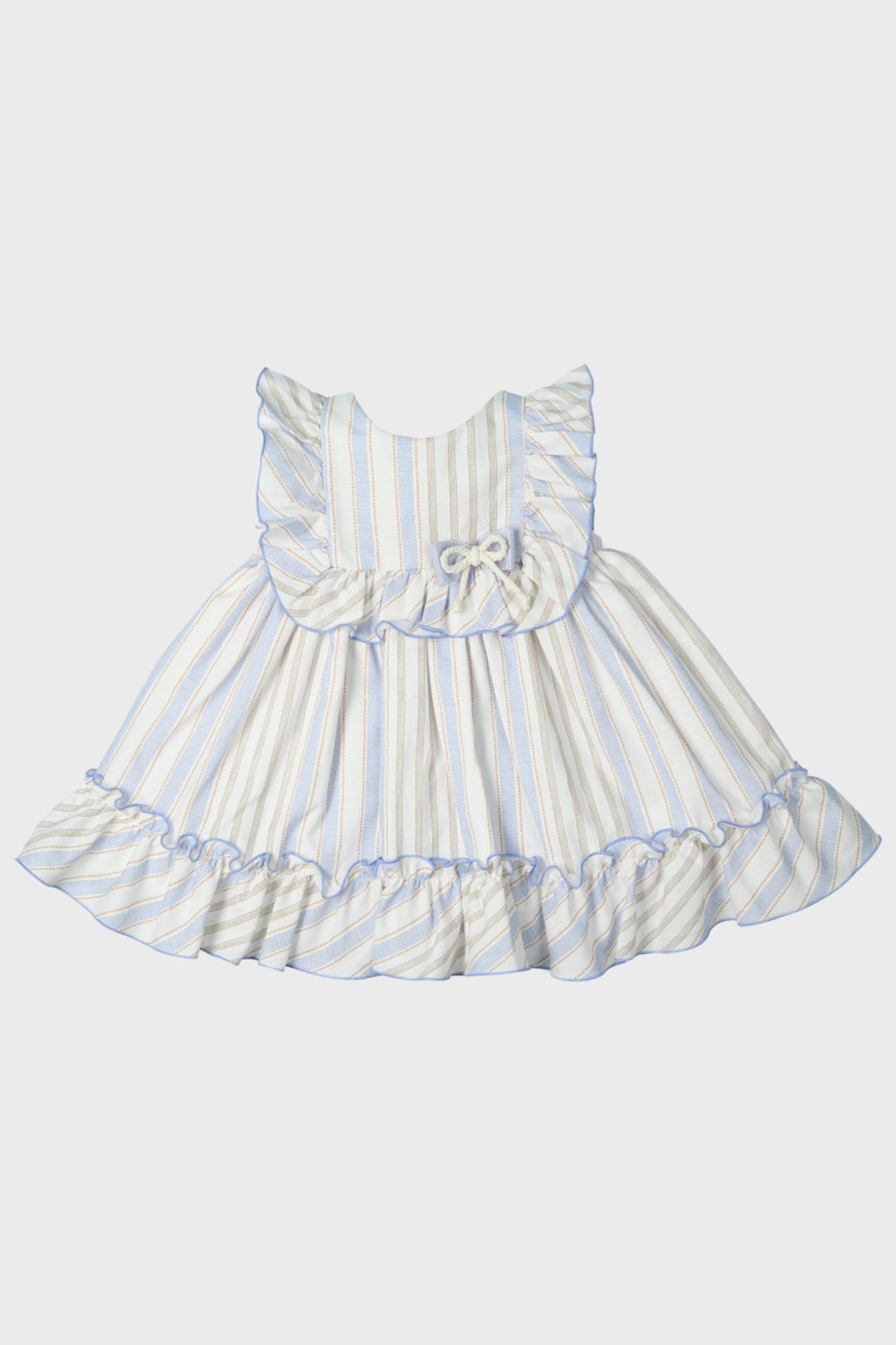 Mac Ilusión "Alexandra" Blue & Beige Striped Dress | Millie and John