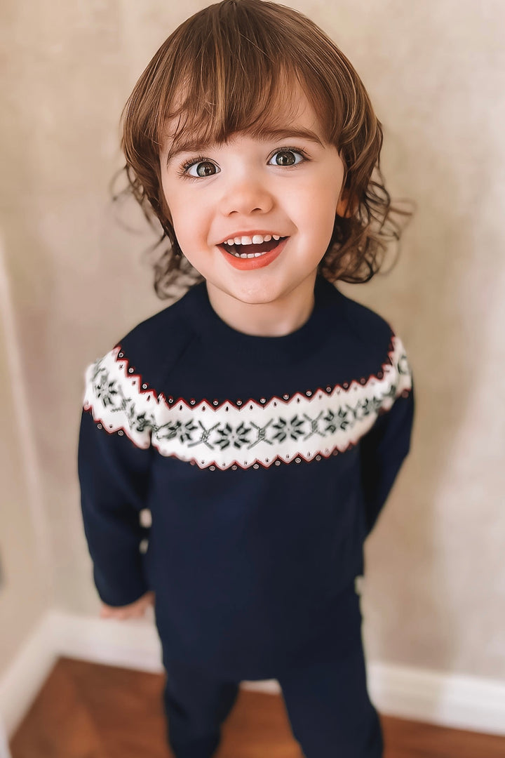 Granlei "Silas" Navy Knitted Tracksuit | Millie and John