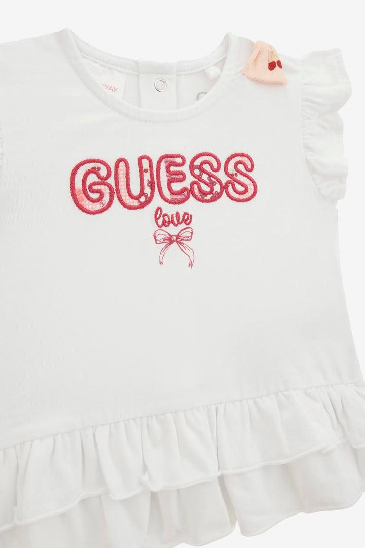 GUESS® Kids "Lula" Peach & Red Cherry Print Top & Shorts | Millie and John