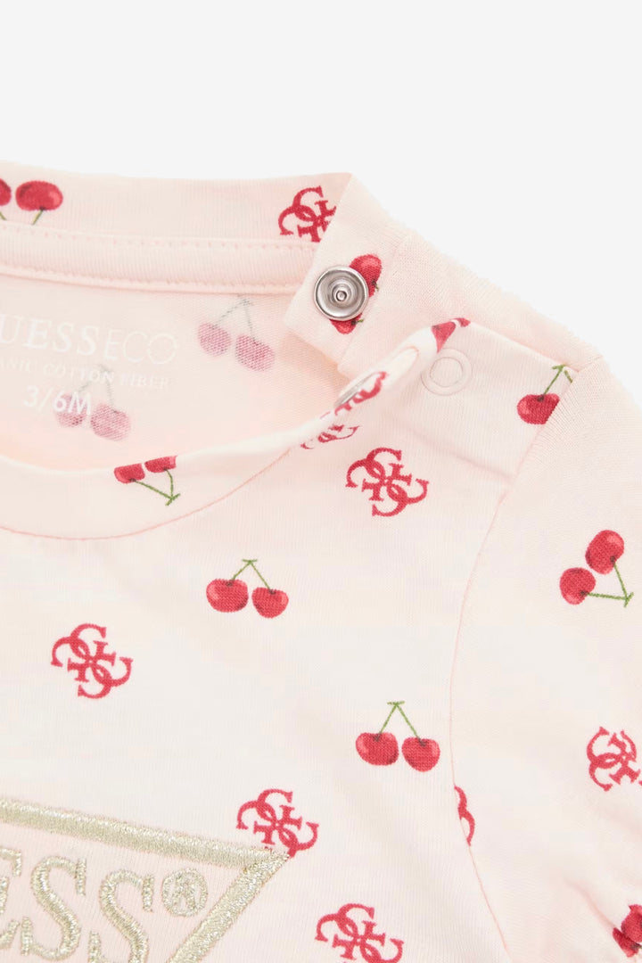 GUESS® Kids "Zadie" Peach & Red Cherry Print T-Shirt & Shorts | Millie and John