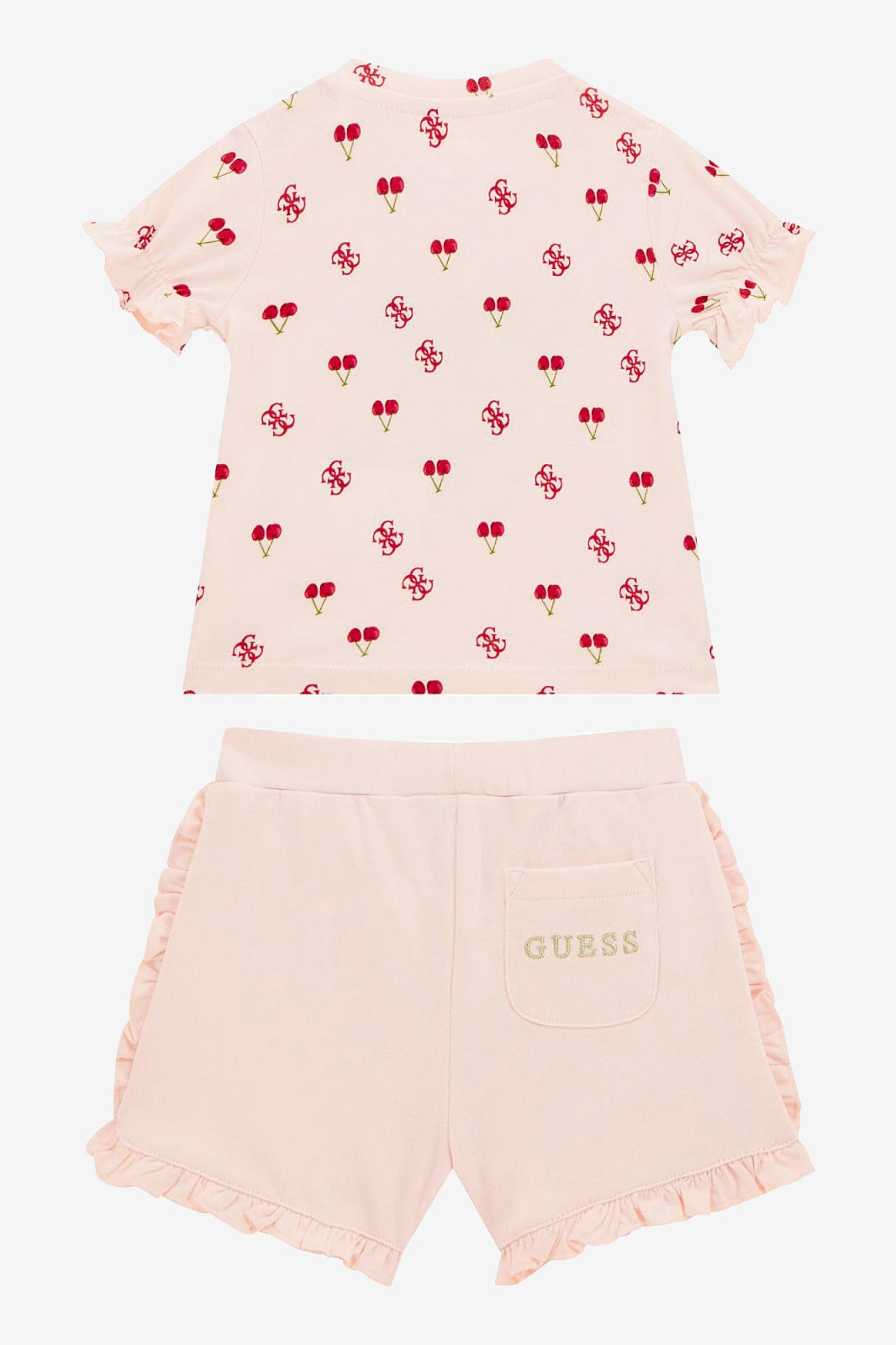 GUESS® Kids "Zadie" Peach & Red Cherry Print T-Shirt & Shorts | Millie and John
