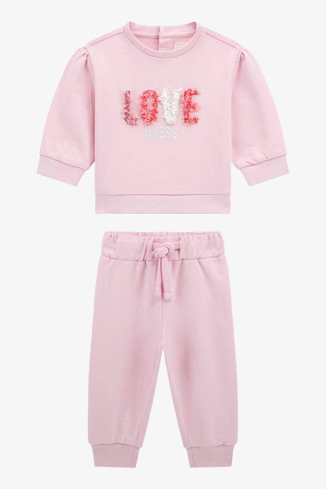 GUESS® Kids "Poppy" Candy Pink Floral LOVE Tracksuit | Millie and John