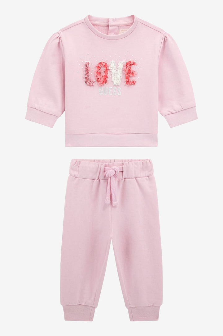 GUESS® Kids "Poppy" Candy Pink Floral LOVE Tracksuit | Millie and John