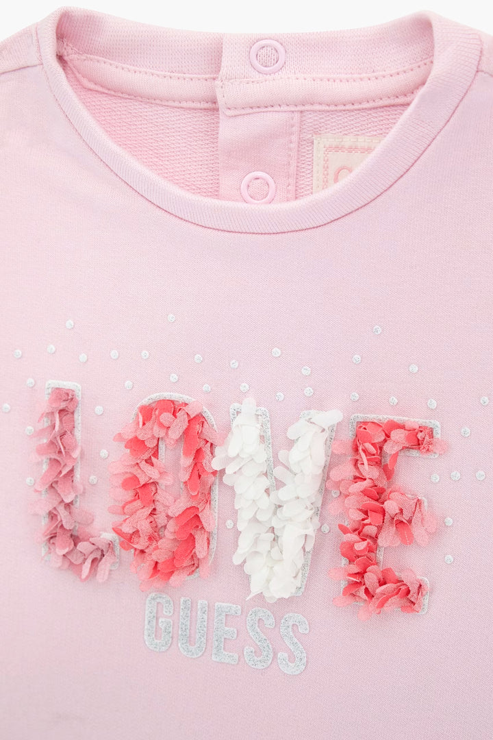 GUESS® Kids "Poppy" Candy Pink Floral LOVE Tracksuit | Millie and John
