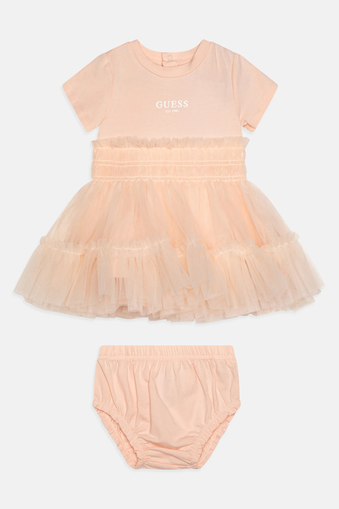 GUESS® Kids "Clara" Pale Peach Tulle Dress | Millie and John