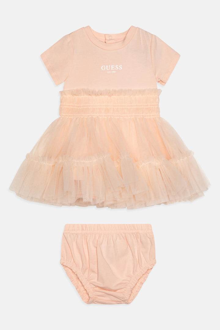 GUESS® Kids "Clara" Pale Peach Tulle Dress | Millie and John