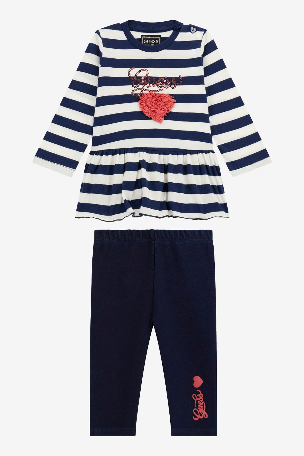 GUESS® Kids "Pippa" Navy & White Striped Tunic & Leggings | Millie and John