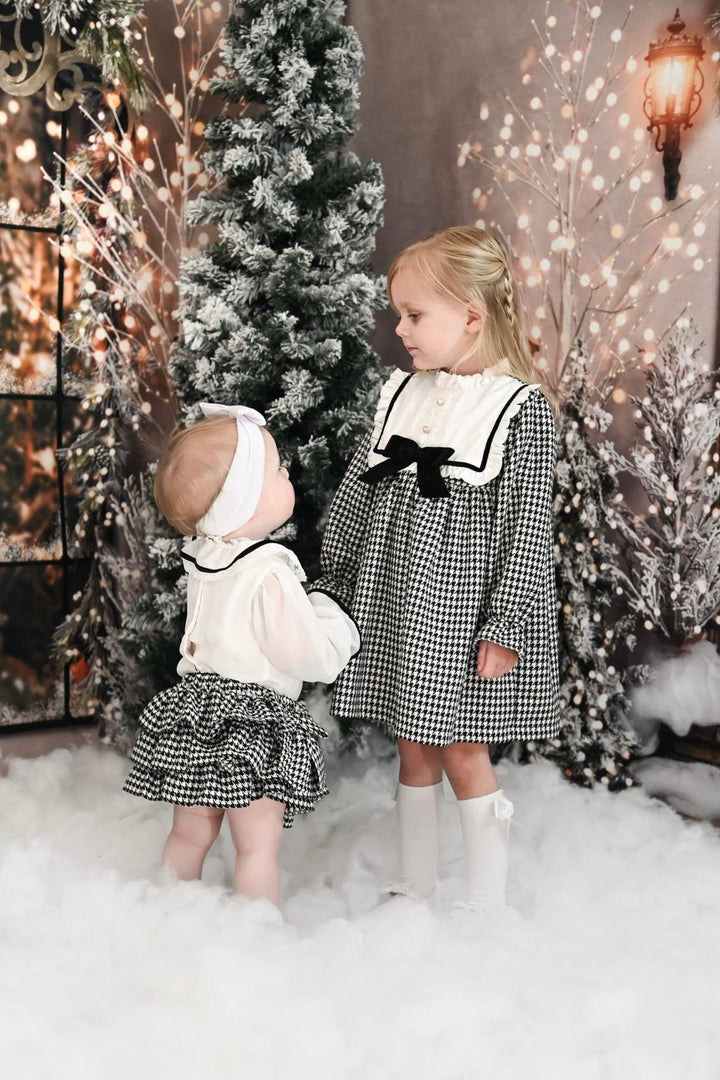 Fofettes "Dixie" Blouse & Black Houndstooth Skort | Millie and John