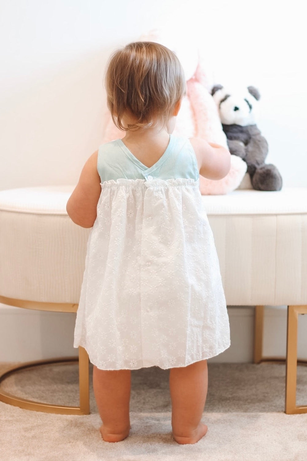 Calamaro Excellentt "Kitty" Mint Broderie Anglaise Dress | Millie and John