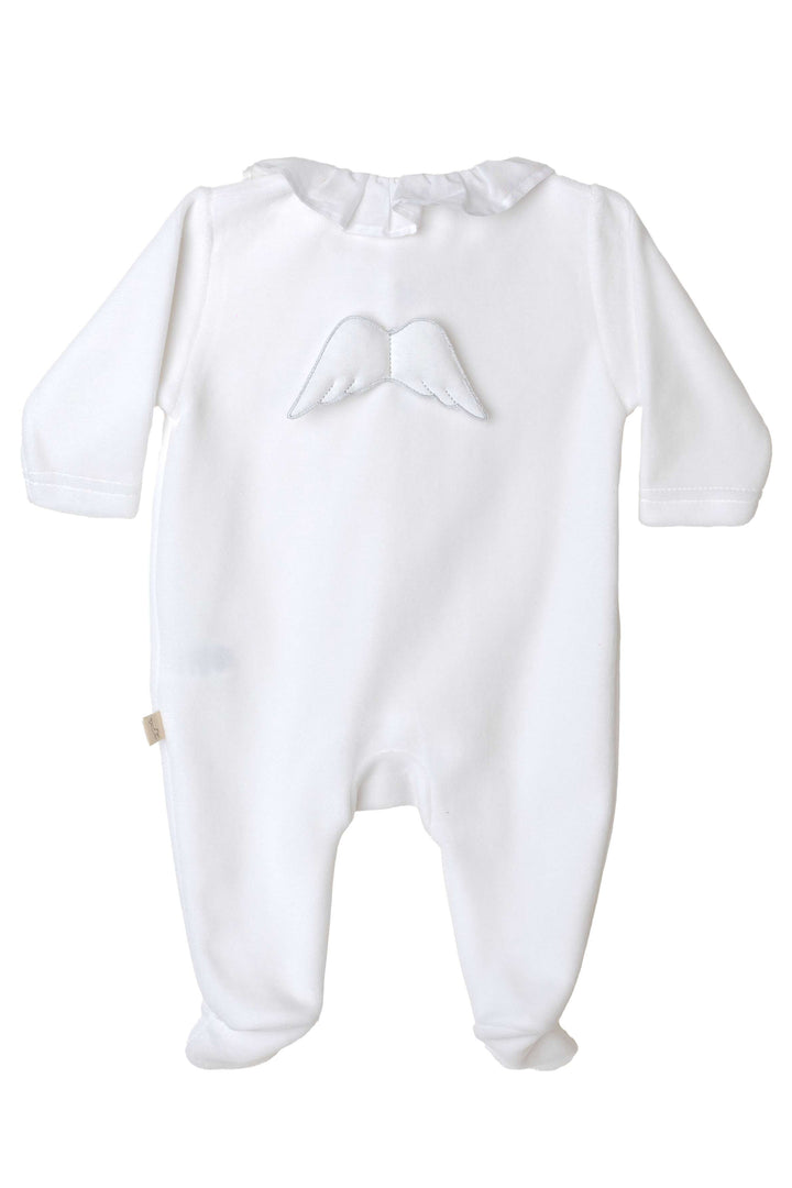 Baby Gi Velour Angel Wing Ruffle Collar Sleepsuit | Millie and John