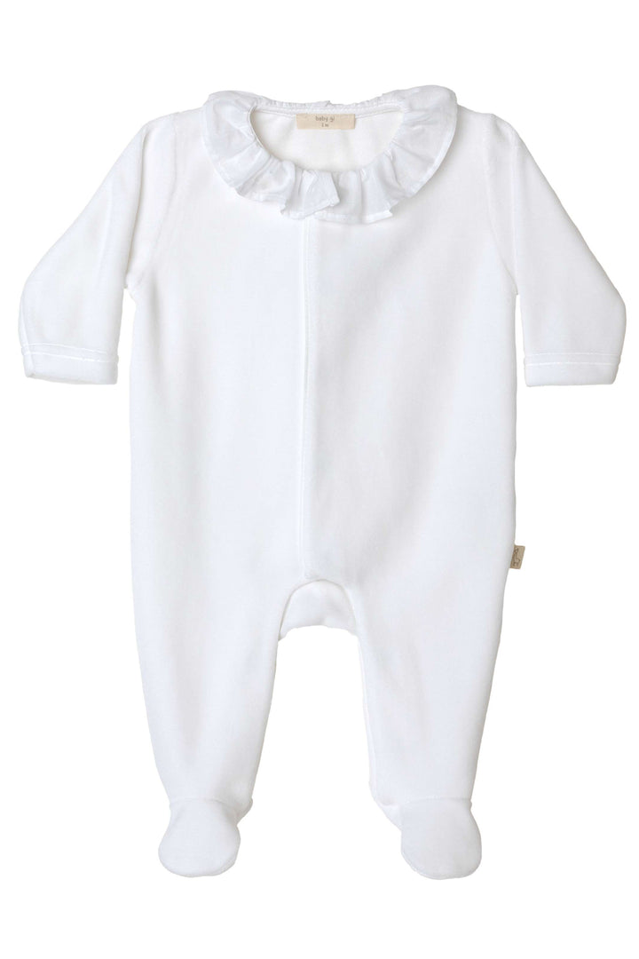 Baby Gi Velour Angel Wing Ruffle Collar Sleepsuit | Millie and John