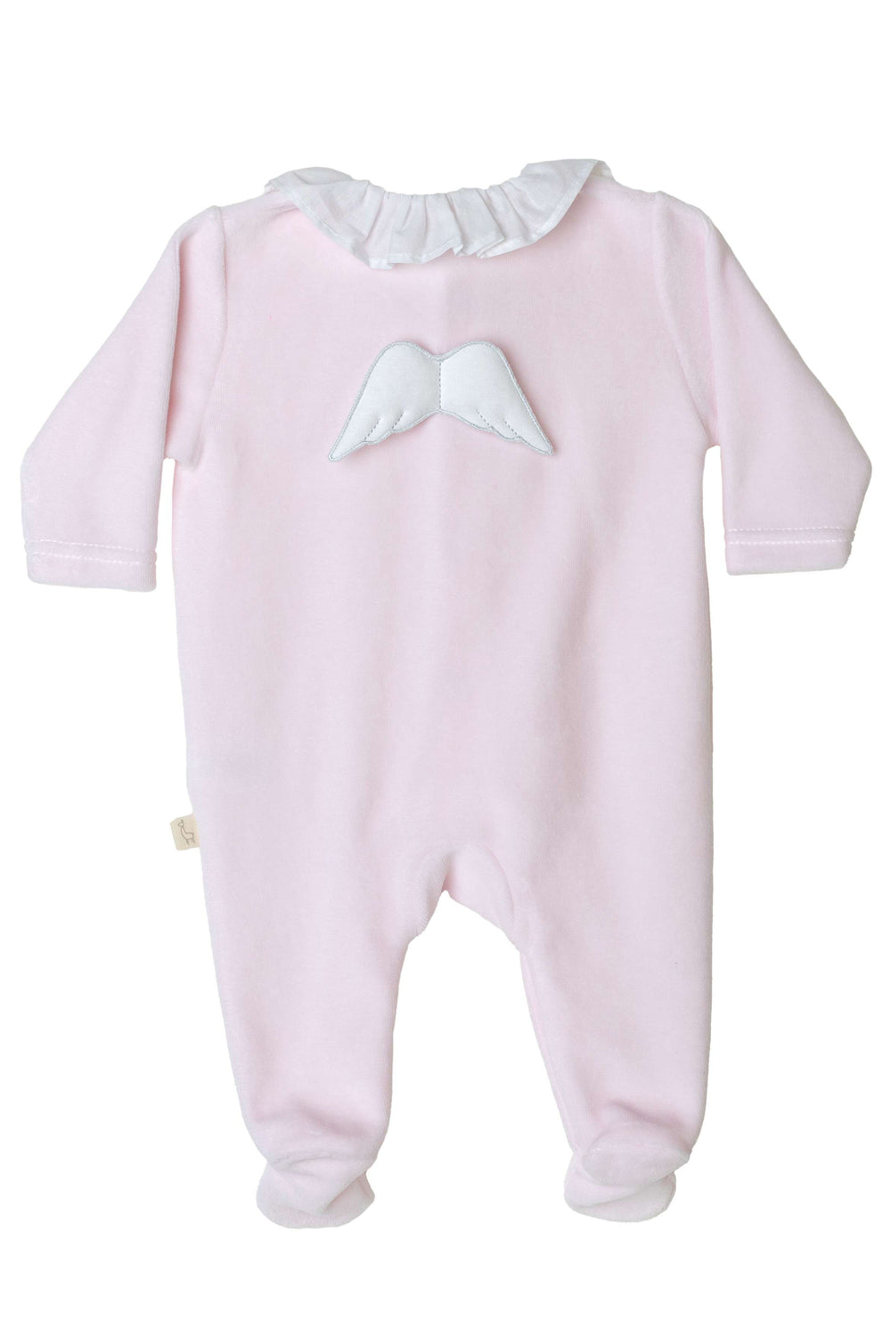 Baby Gi Velour Angel Wing Ruffle Collar Sleepsuit | Millie and John