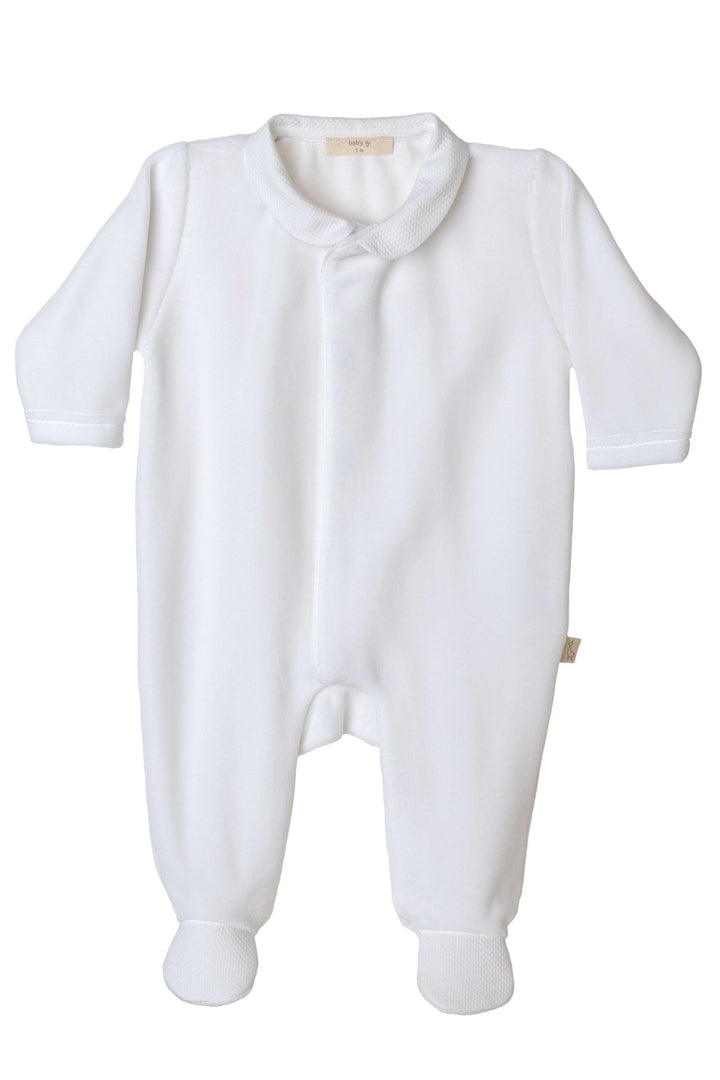 Baby Gi Velour Angel Wing Rounded Collar Sleepsuit | Millie and John