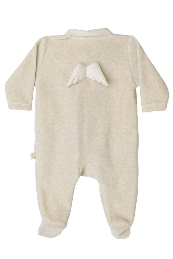 Baby Gi Velour Angel Wing Rounded Collar Sleepsuit | Millie and John