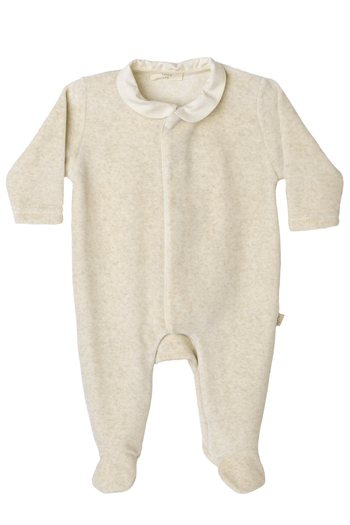 Baby Gi Velour Angel Wing Rounded Collar Sleepsuit | Millie and John