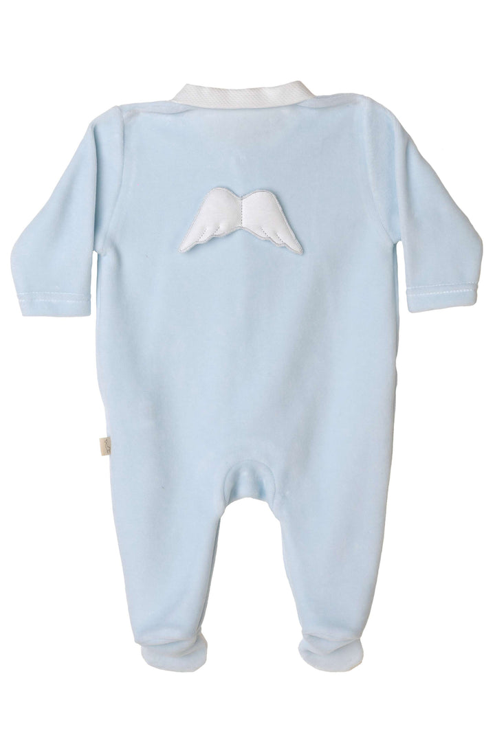 Baby Gi Velour Angel Wing Rounded Collar Sleepsuit | Millie and John