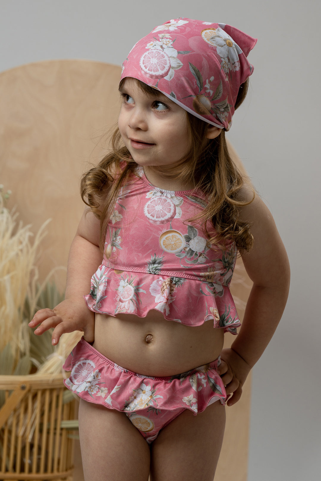 Jamiks "Sabira" Hot Pink Floral Fruit Print Bikini | Millie and John