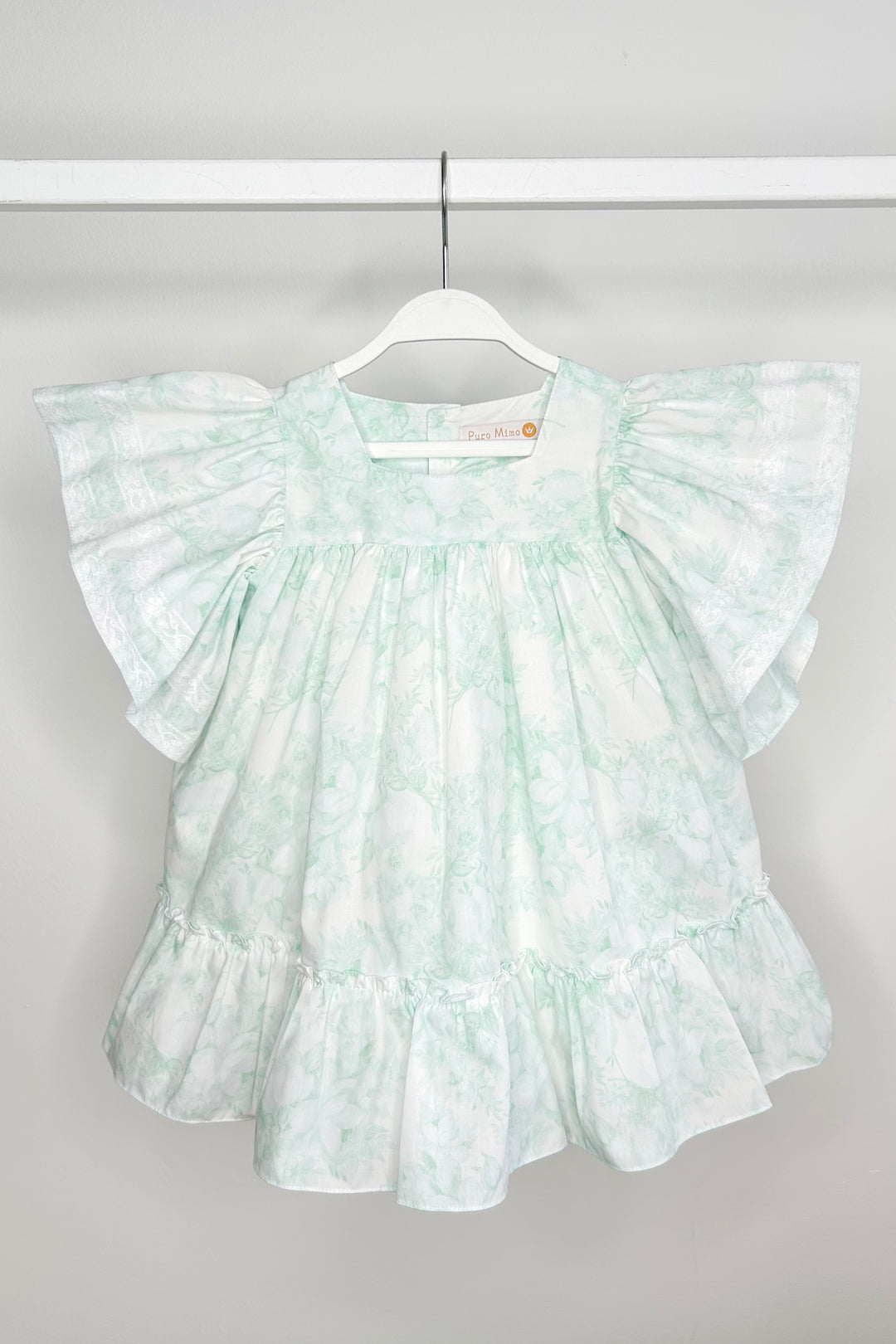 Puro Mimo "Persephone" Mint Green Floral Butterfly Sleeve Dress | Millie and John